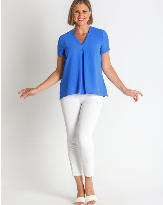 BLUSA CREP CUELLO DOBLE PICO