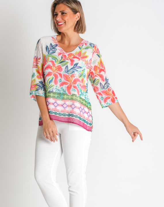 BLUSA PLUMETI ESTAMPADO CENEFA