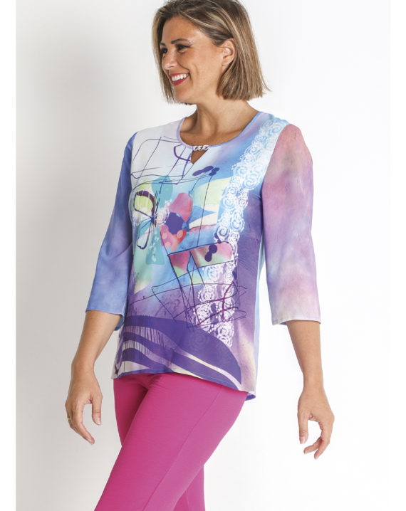 BLUSA GASA ESTAMPADA