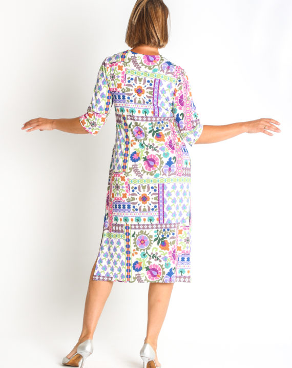 VESTIDO PUNTO ESTAMPADO PES. RECICLADO MANGA 3/4 - Imagen 2