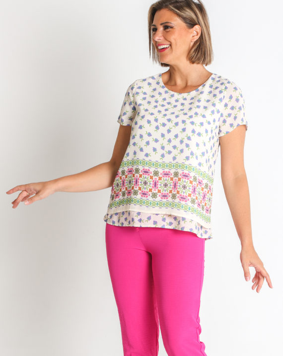 BLUSA GASA ESTAMPADA CENEFA