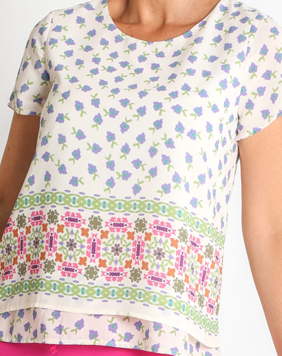 BLUSA GASA ESTAMPADA CENEFA - Imagen 4