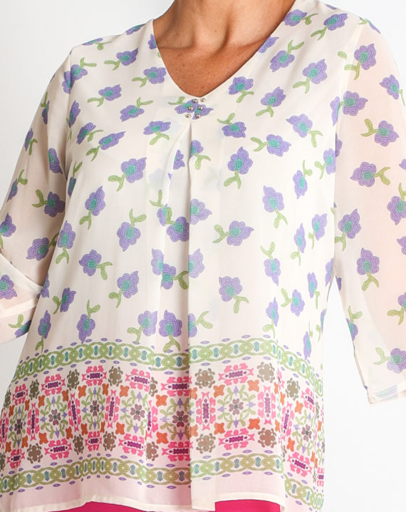BLUSA GASA ESTAMPADA PES. RECICLADO - Imagen 4