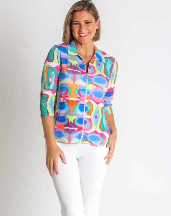 CHAQUETA PUNTO ESTAMPADO PES. RECICLADO