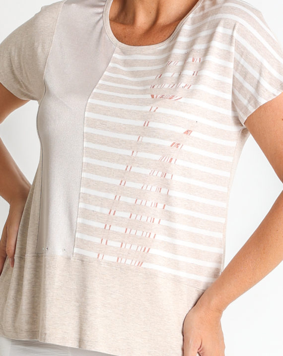 CAMISETA COMBINADA VISCOSA RAYAS - Imagen 4