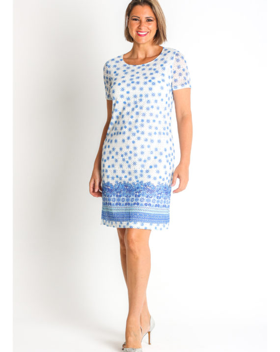 VESTIDO BLONDA ESTAMPADA