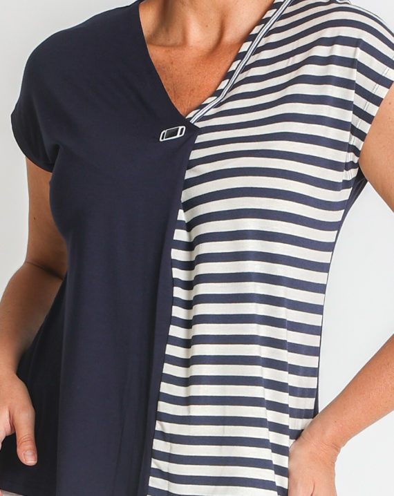 CAMISETA PUNTO VISCOSA CON RAYAS - Imagen 4