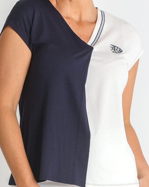 CAMISETA VISCOSA DELANTERO BICOLOR - Imagen 4