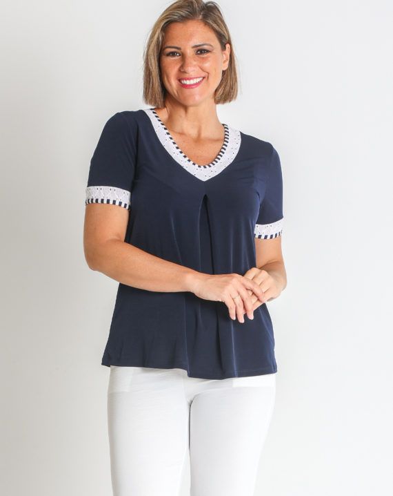 CAMISETA PUNTO CUELLO PICO