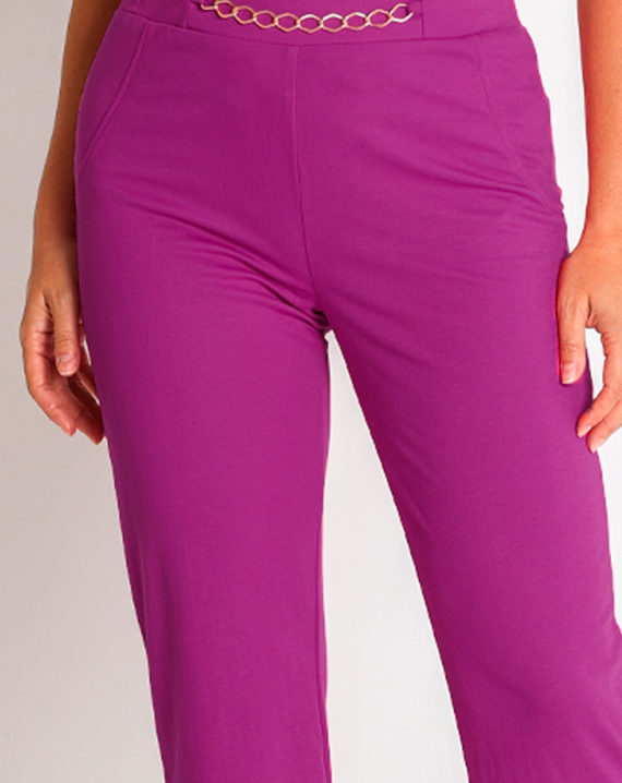 PANTALON PUNTO RAYON-NYLON CON CADENA - Imagen 4