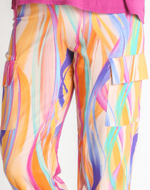 PANTALON BOLSILLOS VOILE VISCOSA ESTAMPADA - Imagen 4