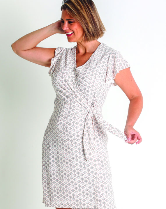 VESTIDO GASA ESTAMPADA CINTURA CRUZADA - Imagen 2