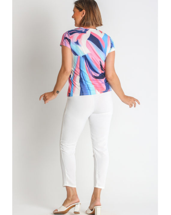 CAMISETA PUNTO ESTAMPADO CON PEDRERIA - Imagen 2