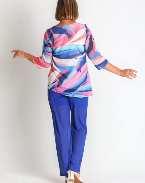 BLUSA GASA ESTAMPADA BAJO ASIMETRICO - Imagen 2