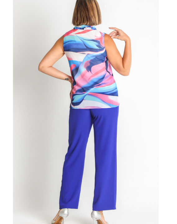 TOP GASA ESTAMPADA LAZO CUELLO - Imagen 2