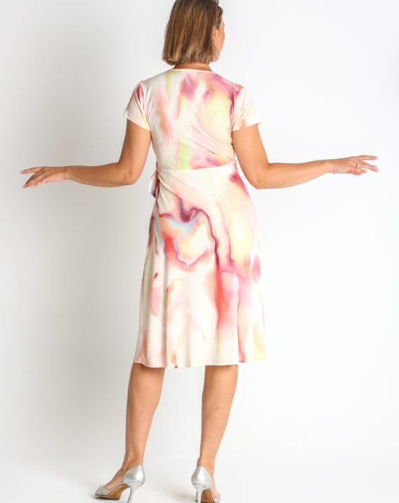 VESTIDO PUNTO ESTAMPADO CRUZADO CON HEBILLA - Imagen 2