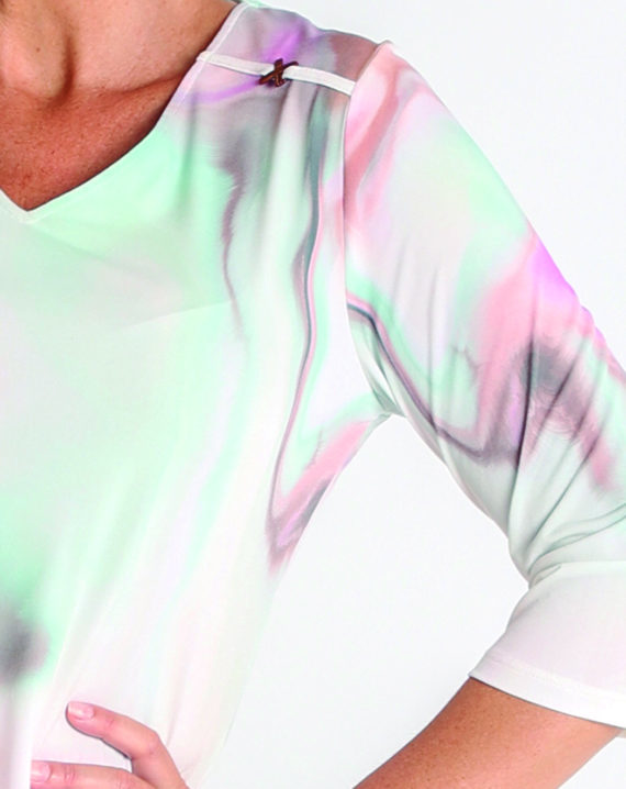 CAMISETA PUNTO ESTAMPADO CUELLO PICO - Imagen 2