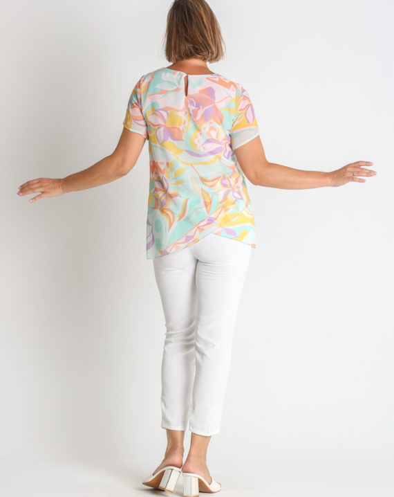 BLUSA CREP ESTAMPADO BAJO ASIMETRICO - Imagen 2