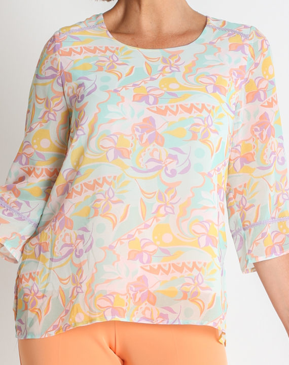 BLUSON CREP ESTAMPADO MANGA 3/4 - Imagen 4