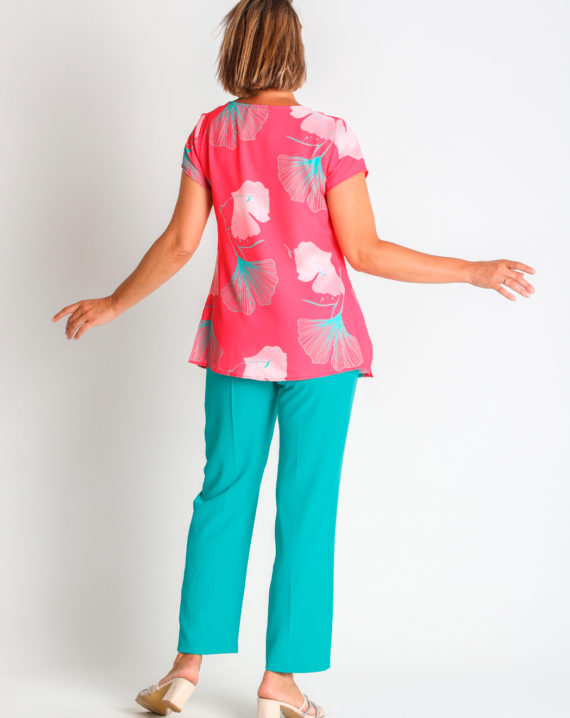 BLUSA SATEN ESTAMPADO ESCOTE CAIDO - Imagen 2