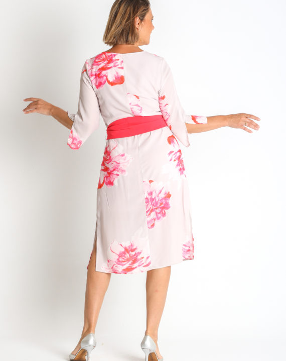 VESTIDO GASA ESTAMPADA CON CINTURON - Imagen 2