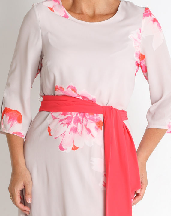 VESTIDO GASA ESTAMPADA CON CINTURON - Imagen 4